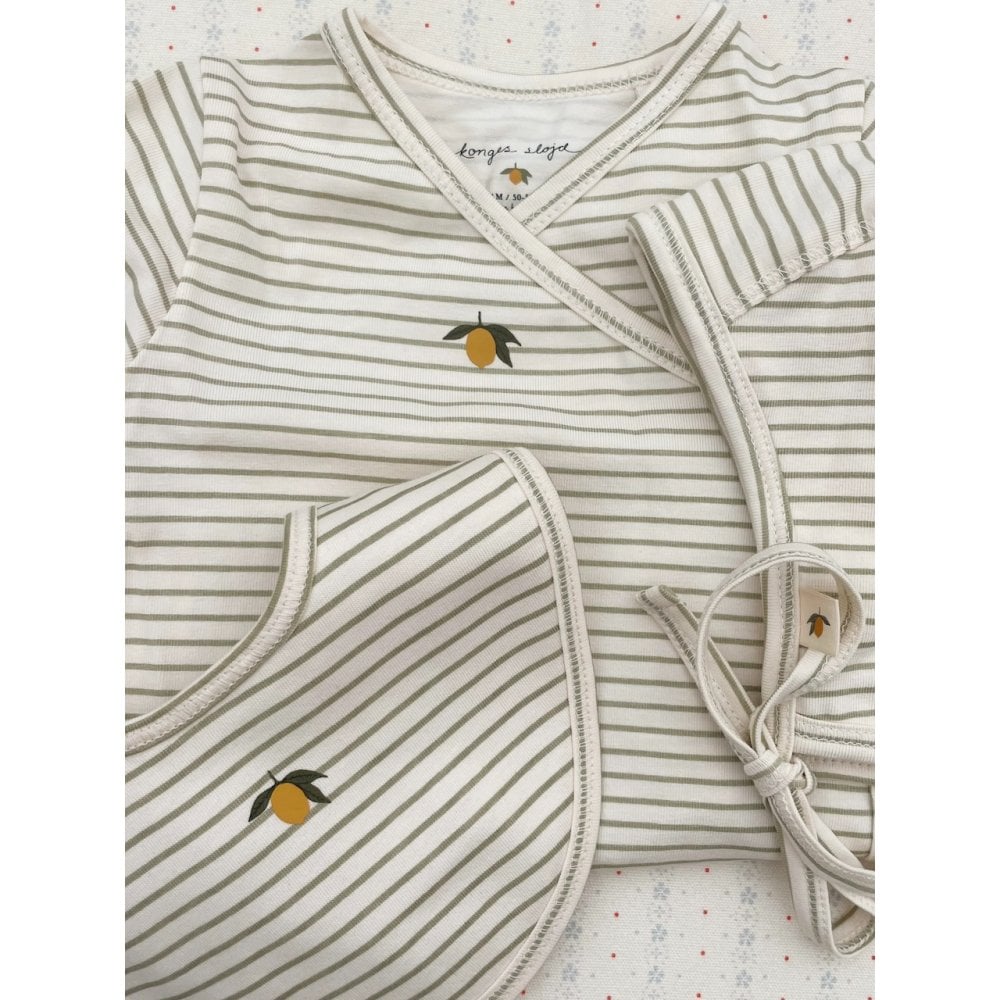 LONG SLEEVE NEWBORN BODY - TEA STRIPE