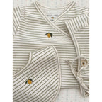 LONG SLEEVE NEWBORN BODY - TEA STRIPE