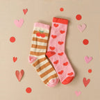 STRIPY CHERRY SOCKS - 2 PACK