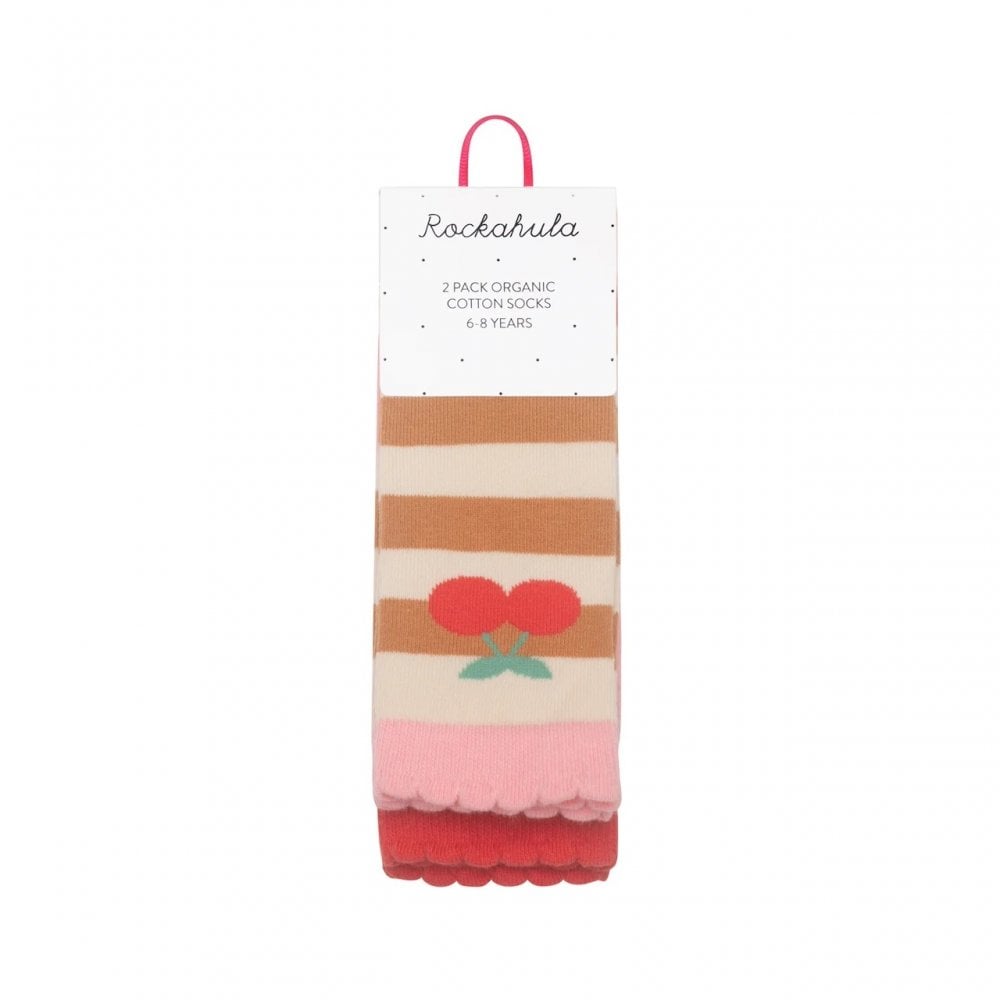 STRIPY CHERRY SOCKS - 2 PACK
