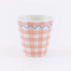 6 GINGHAM REUSABLE CUPS