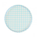 6 GINGHAM REUSABLE SMALL PLATES