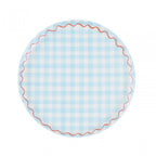 6 GINGHAM REUSABLE SMALL PLATES