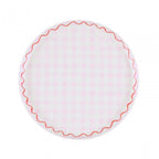 6 GINGHAM REUSABLE SMALL PLATES