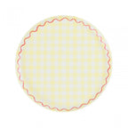 6 GINGHAM REUSABLE SMALL PLATES