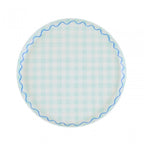 6 GINGHAM REUSABLE SMALL PLATES