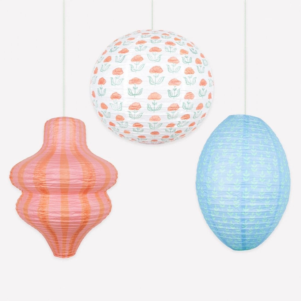 FLORA ORANGE + BLUE LANTERNS