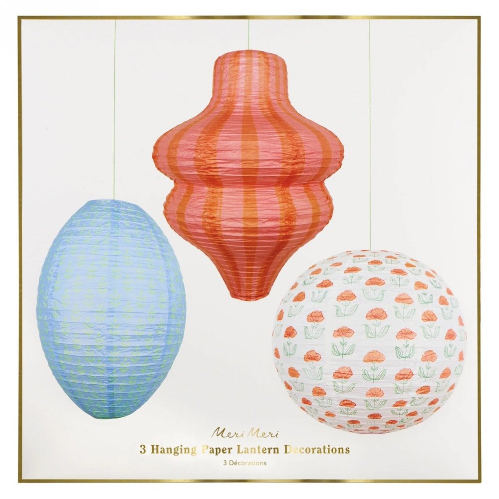 FLORA ORANGE + BLUE LANTERNS