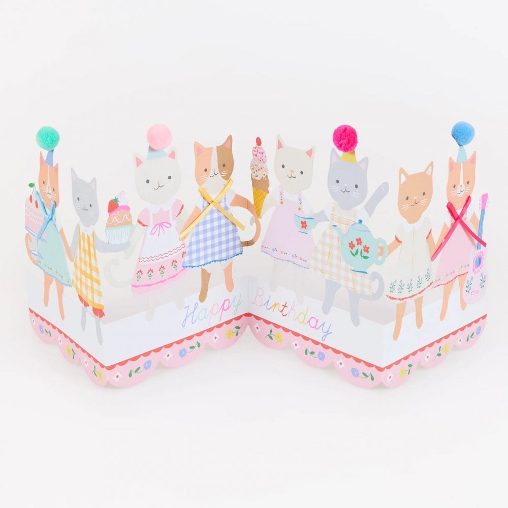 KITTEN CLUB CONCERTINA BIRTHDAY CARD