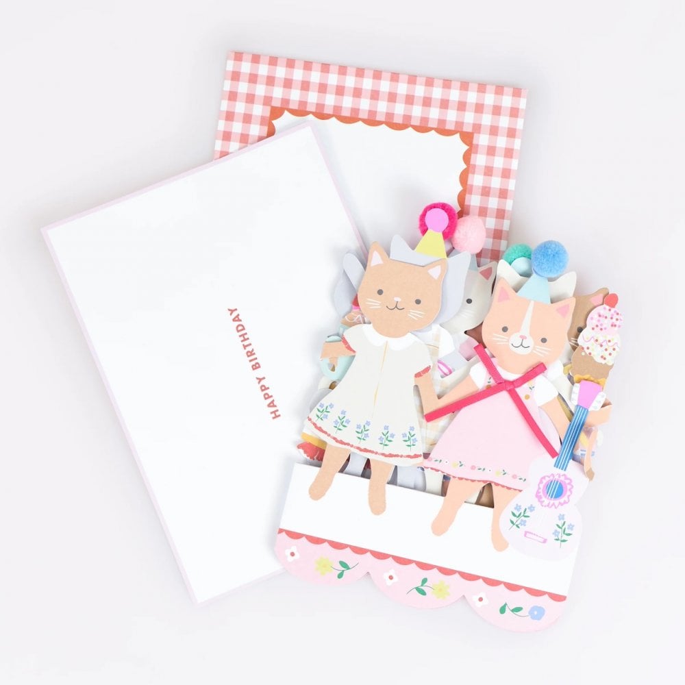 KITTEN CLUB CONCERTINA BIRTHDAY CARD