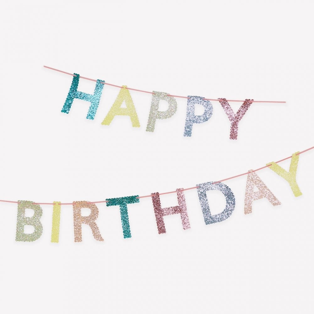 HAPPY BIRTHDAY GARLAND - MIXED GLITTER