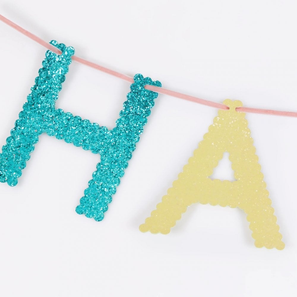 HAPPY BIRTHDAY GARLAND - MIXED GLITTER