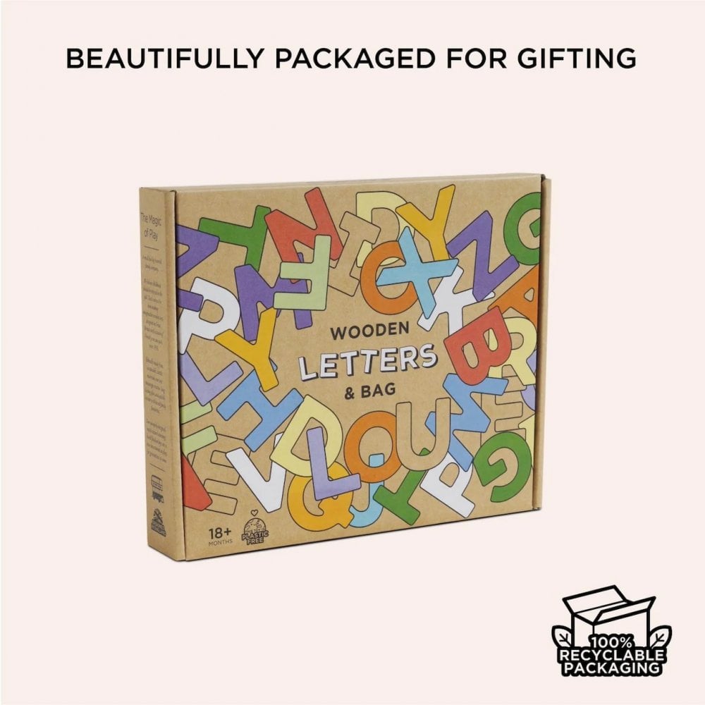 WOODEN ALPHABET SET & BAG