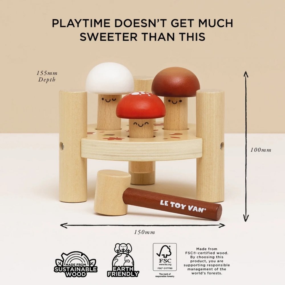 WOODEN MUSHROOM HAMMER GAME