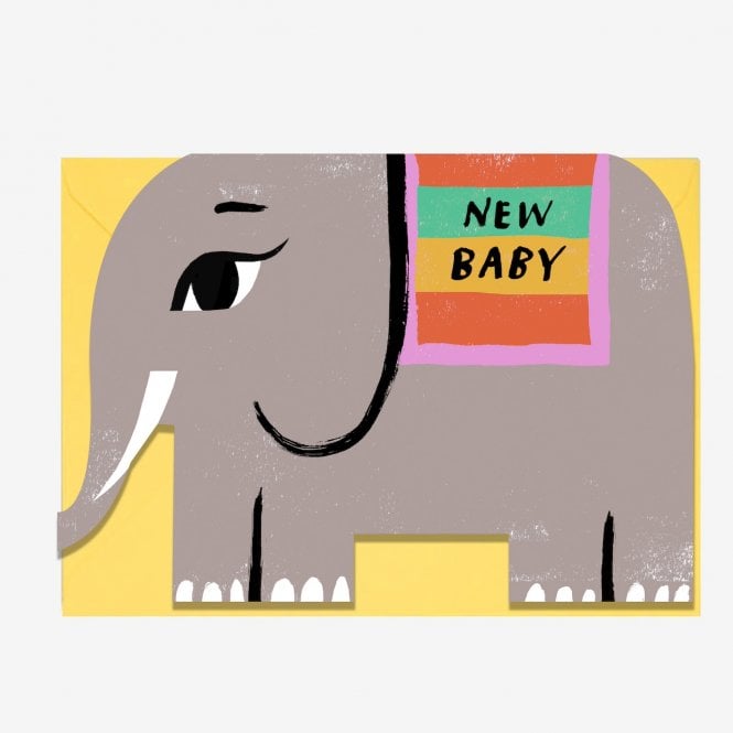 SHAPED ELEPHANT NEW BABY CARD