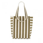 ELISABETH TOTE BAG - OLIVE / GREIGE STRIPES