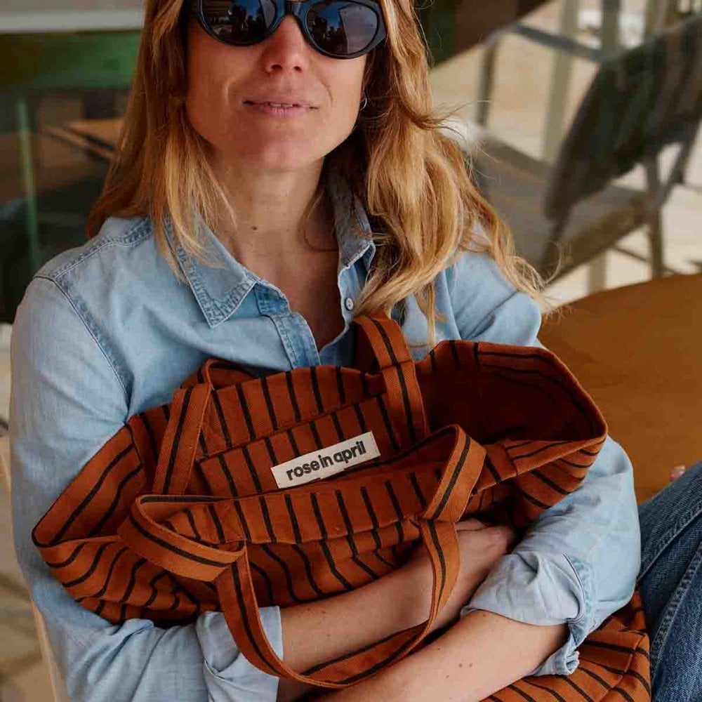 ELISABETH TOTE BAG - GINGER TENNIS STRIPE