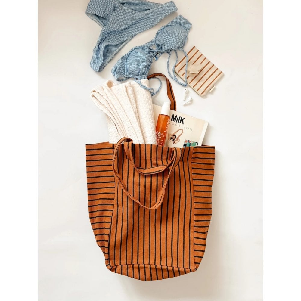 ELISABETH TOTE BAG - GINGER TENNIS STRIPE