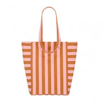 ELISABETH TOTE BAG - CARAMEL / STRAWBERRY STRIPES