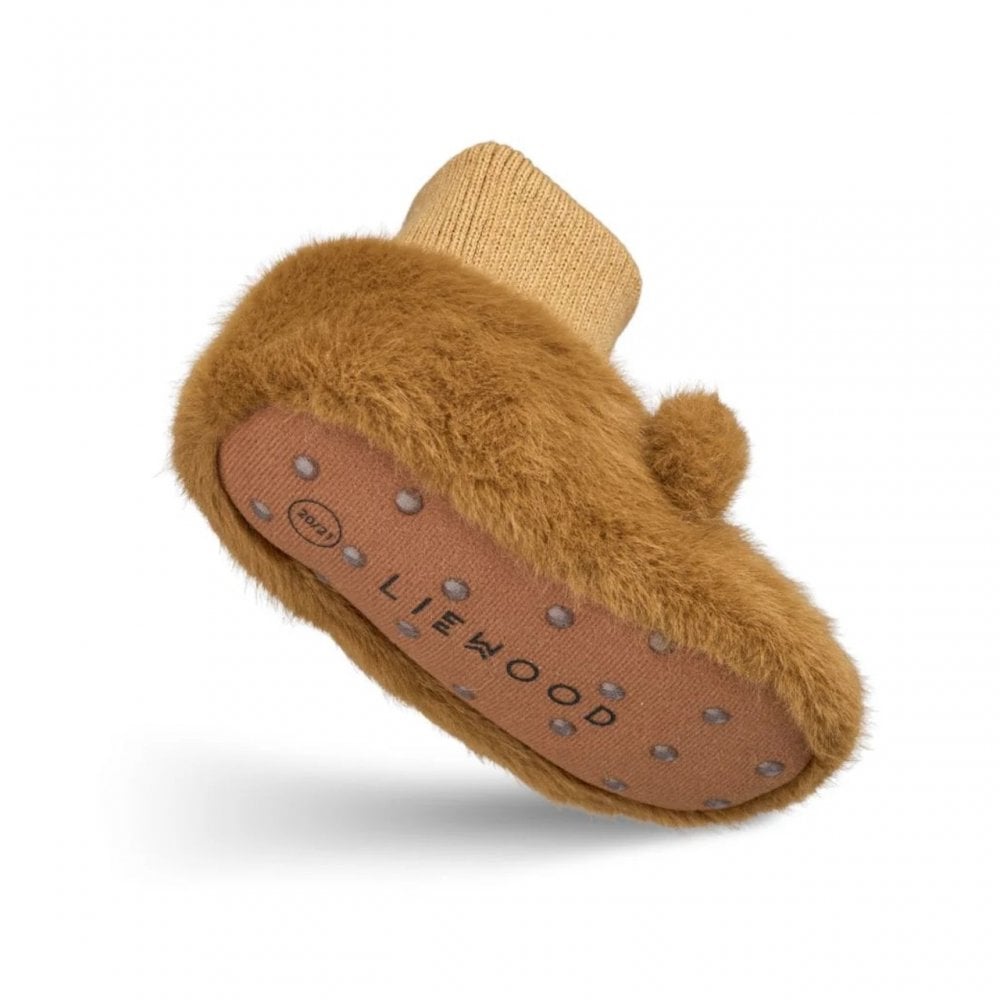 BETH BEAR PLUSH SLIPPERS - GOLDEN CARAMEL