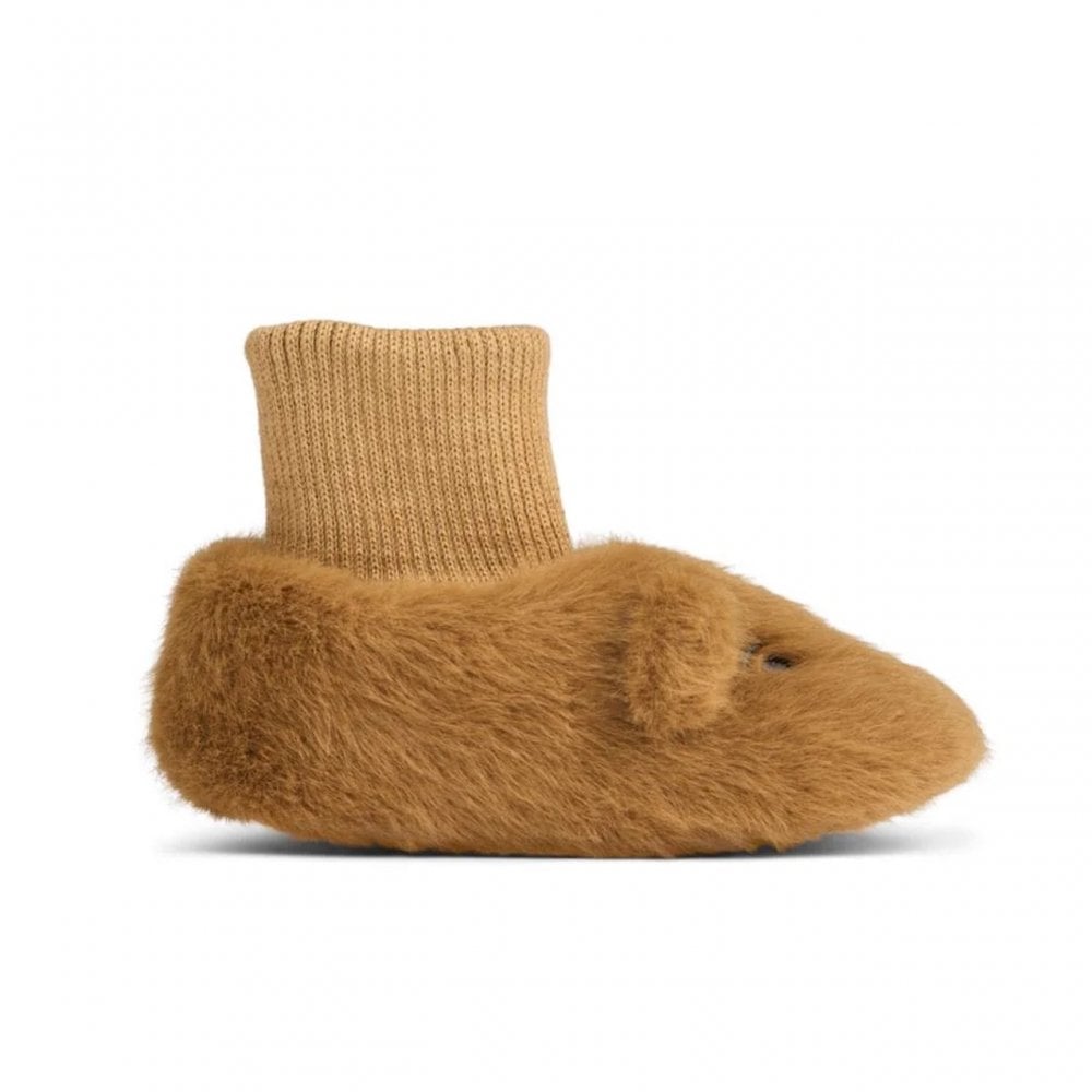 BETH BEAR PLUSH SLIPPERS - GOLDEN CARAMEL