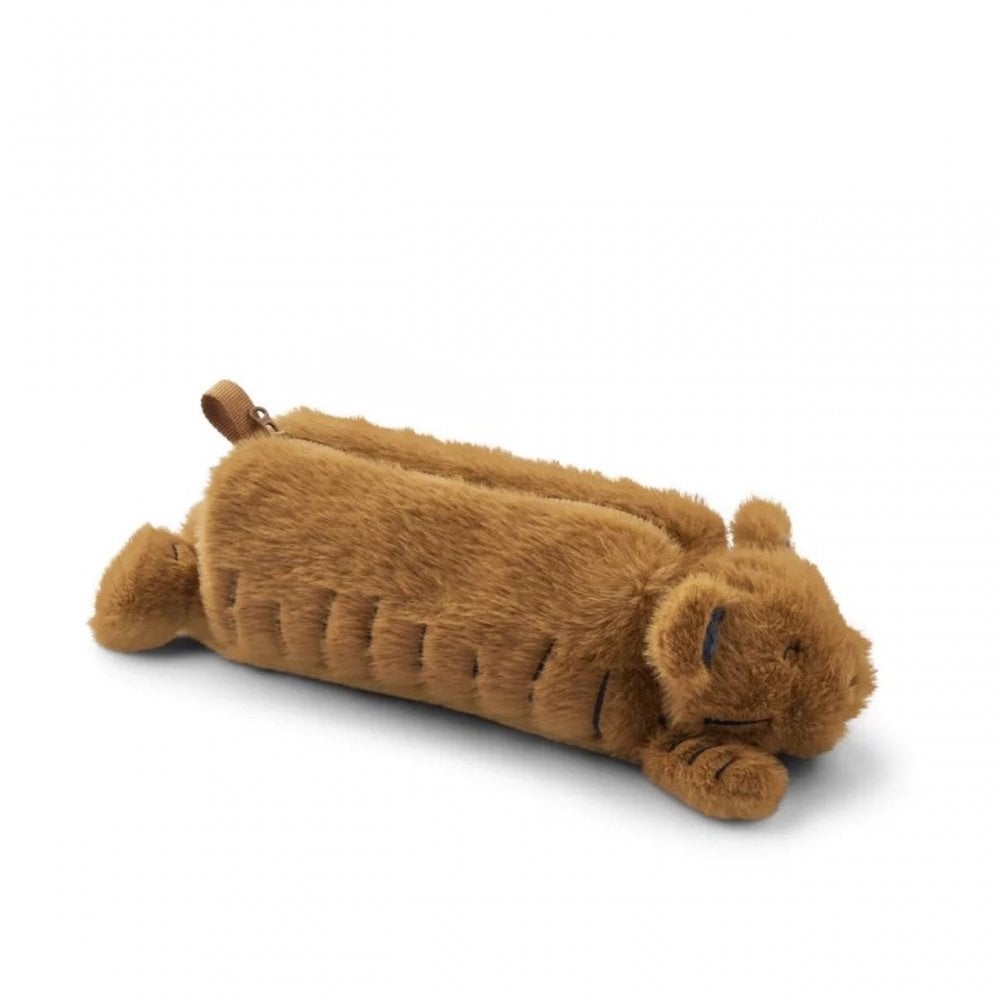 DARLINA TIGER PLUSH POUCH - GOLDEN CARAMEL