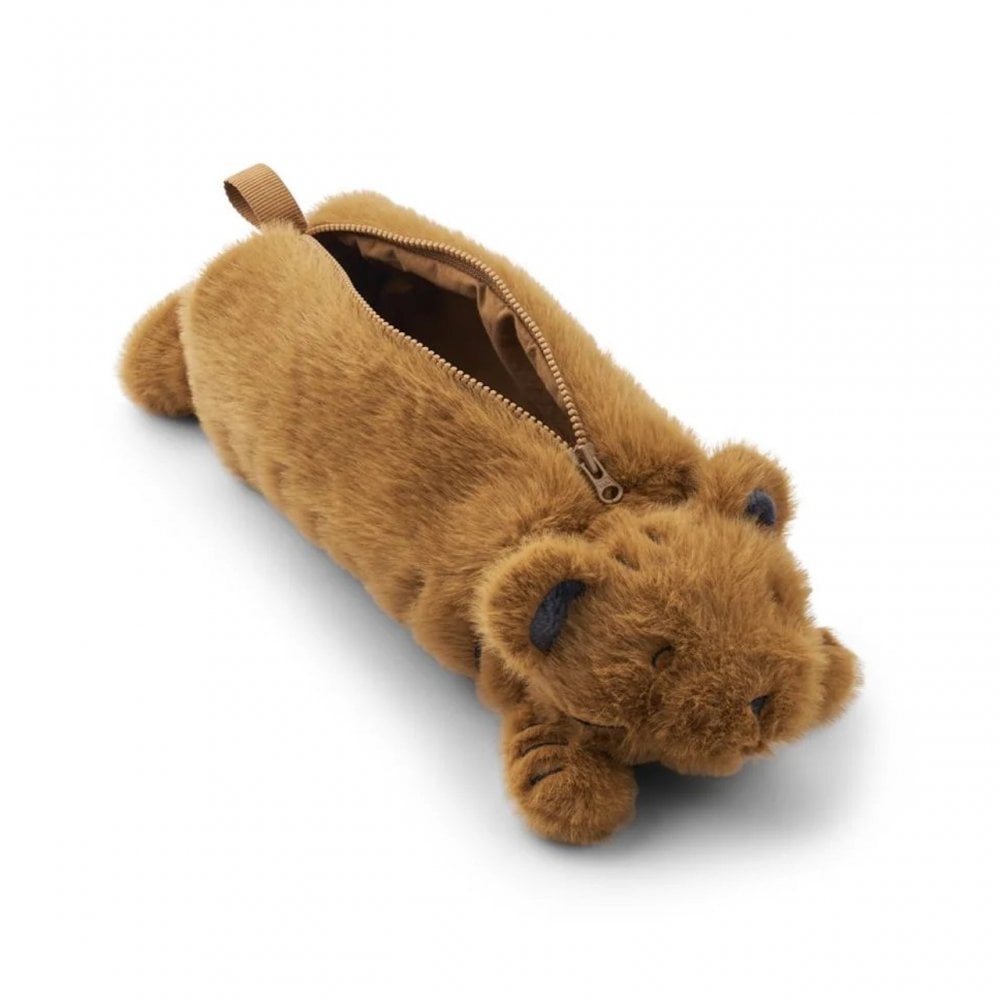 DARLINA TIGER PLUSH POUCH - GOLDEN CARAMEL