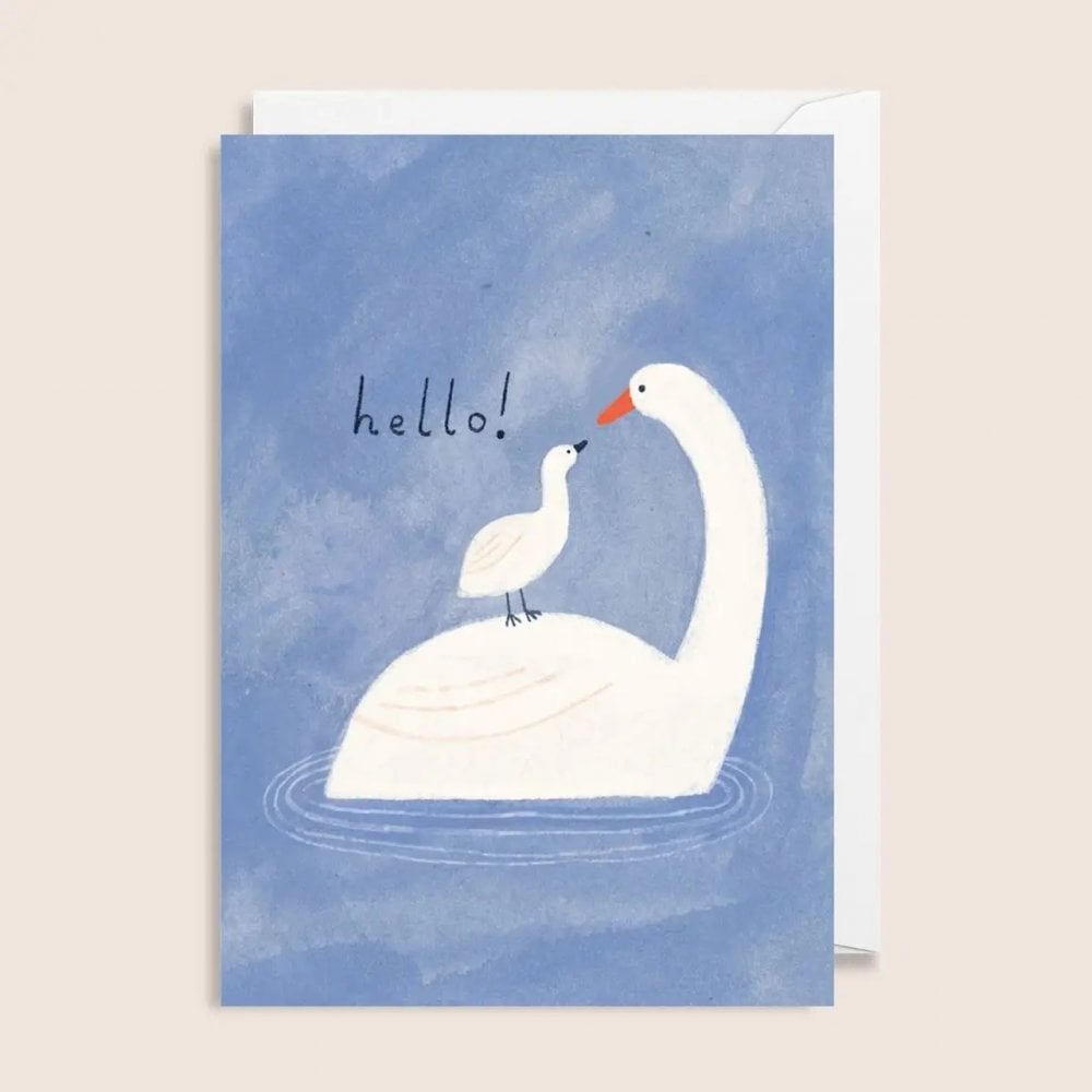 MINI NEW BABY CARD - HELLO SWAN