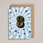 IRON ON PATCH CIRCUS AGE CARD - BLUE
