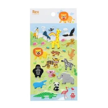 3D PUFFY STICKERS - SAFARI ANIMALS