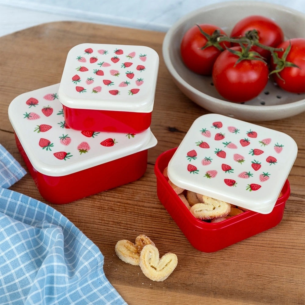 SNACK BOXES SET OF 3 - LITTLE STRAWBERRY