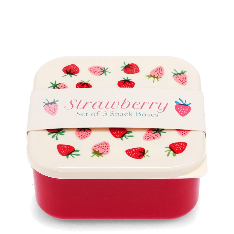 SNACK BOXES SET OF 3 - LITTLE STRAWBERRY