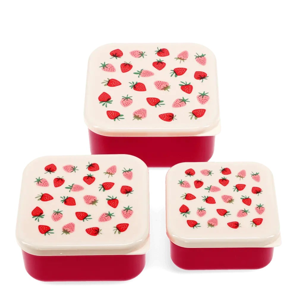SNACK BOXES SET OF 3 - LITTLE STRAWBERRY
