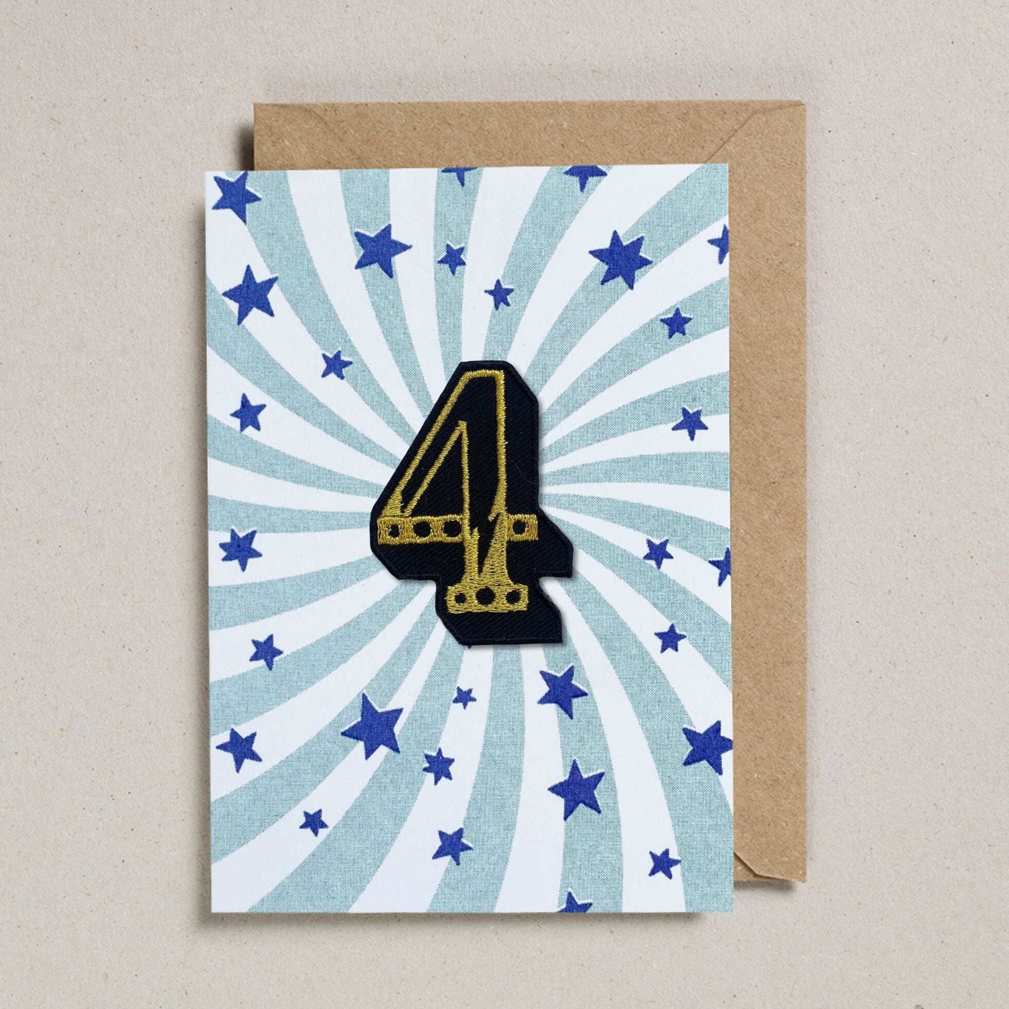 IRON ON PATCH CIRCUS AGE CARD - BLUE