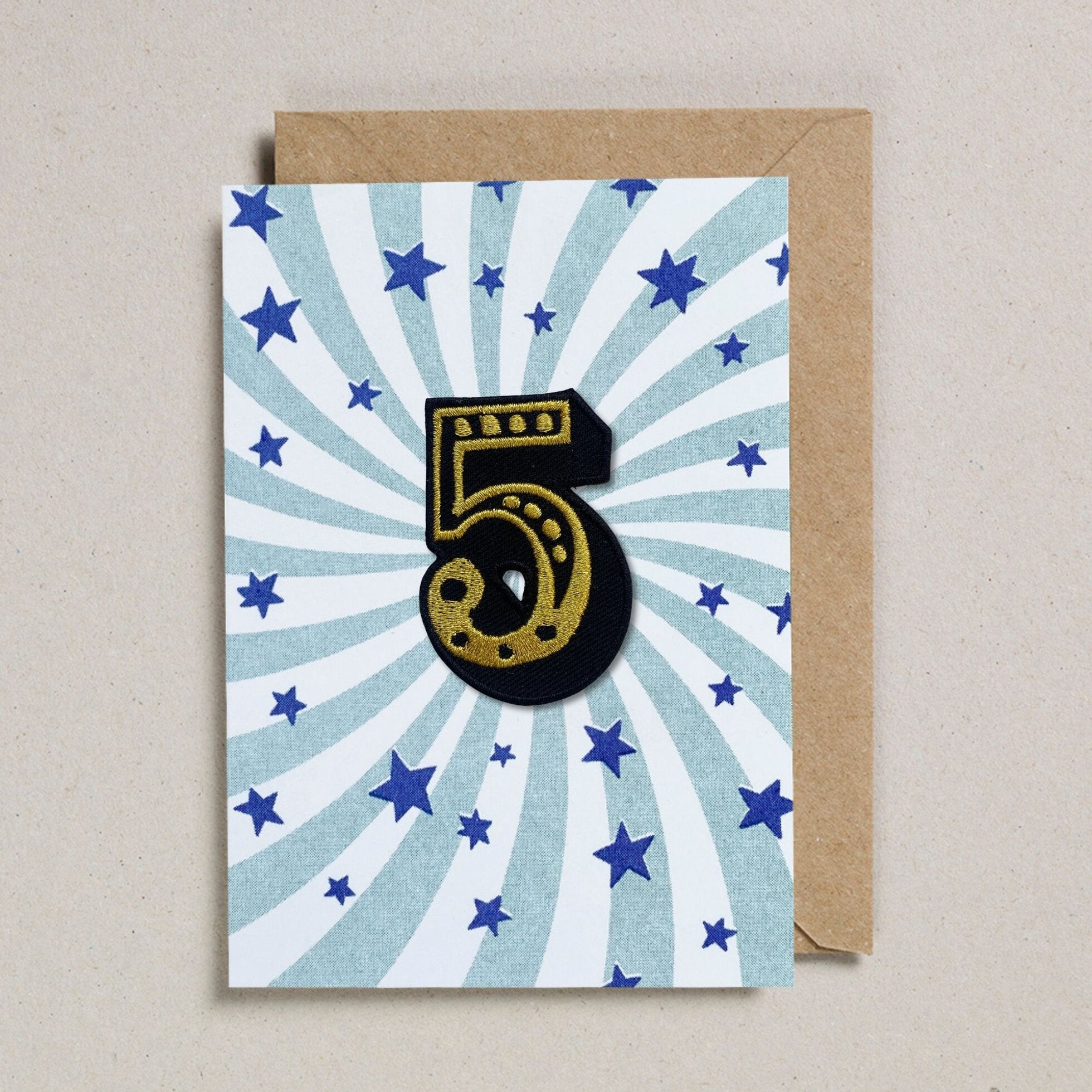 IRON ON PATCH CIRCUS AGE CARD - BLUE