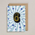 IRON ON PATCH CIRCUS AGE CARD - BLUE