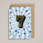 IRON ON PATCH CIRCUS AGE CARD - BLUE