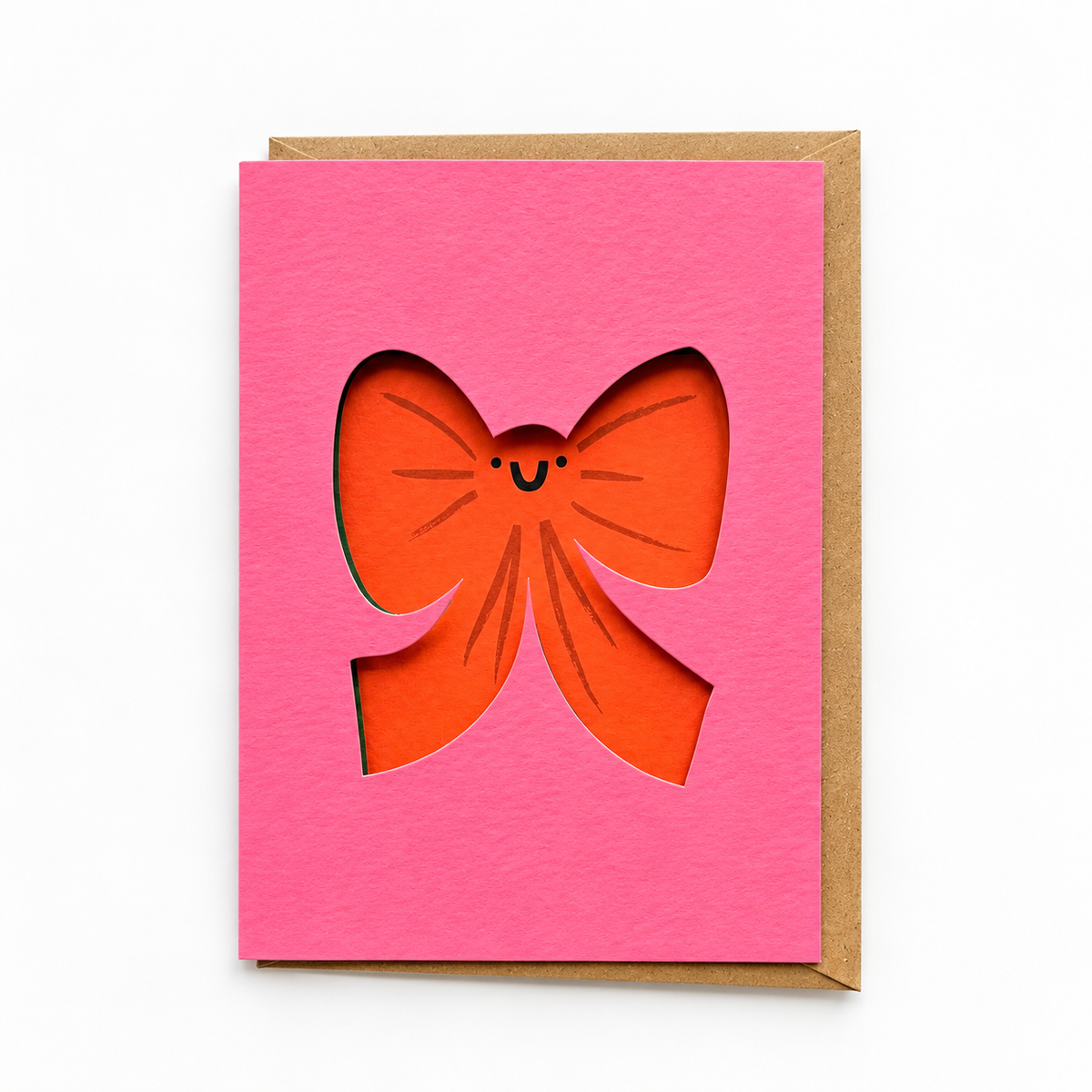 DIE CUT CHRISTMAS BOW CARD