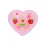 7 PIECE RING SET HEART BOX - FRUIT, ANIMALS + FLOWERS