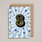 IRON ON PATCH CIRCUS AGE CARD - BLUE