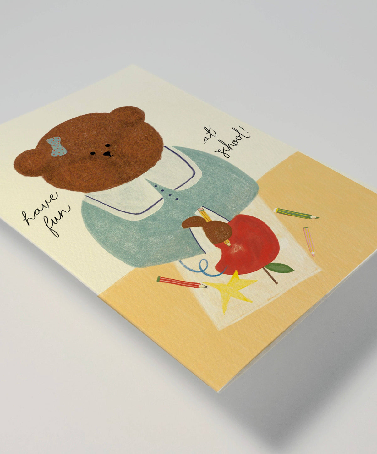 BEAR'S FIRST DAY AT SCHOOL GREETING CARD