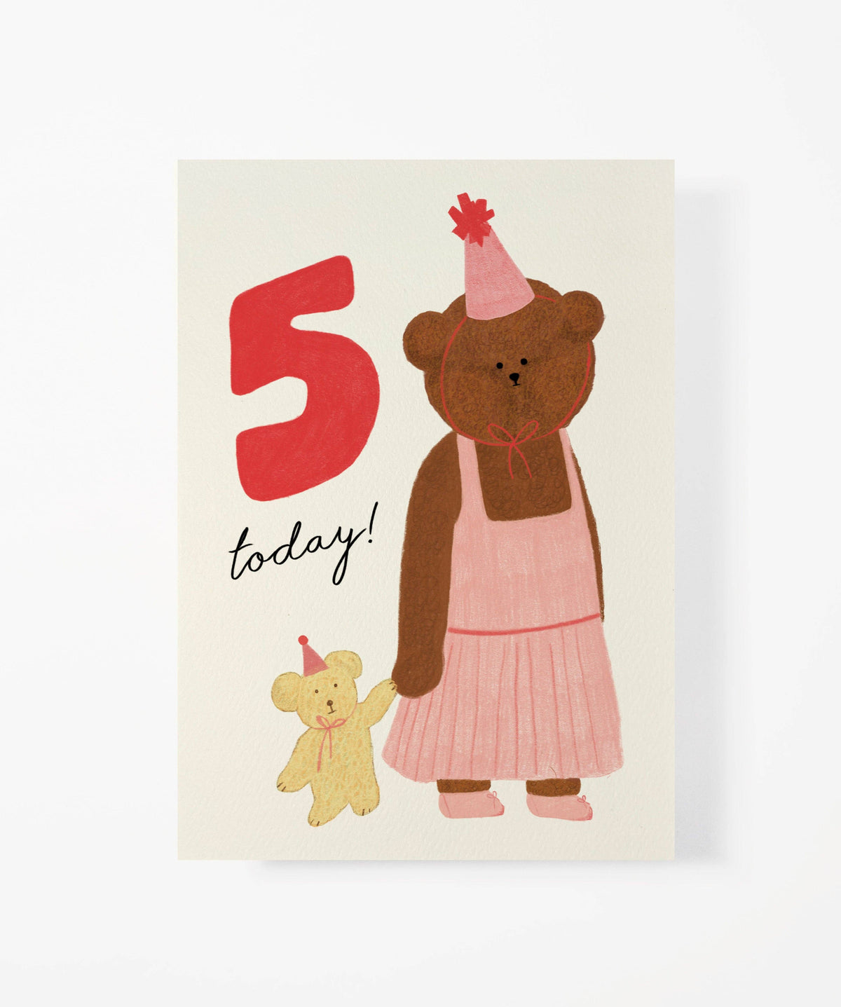 BIRTHDAY BEAR CARD - AGE 5