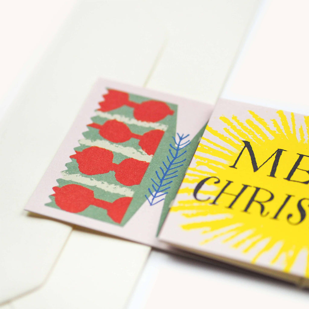CHRISTMAS CRACKER SPLODGE CARD
