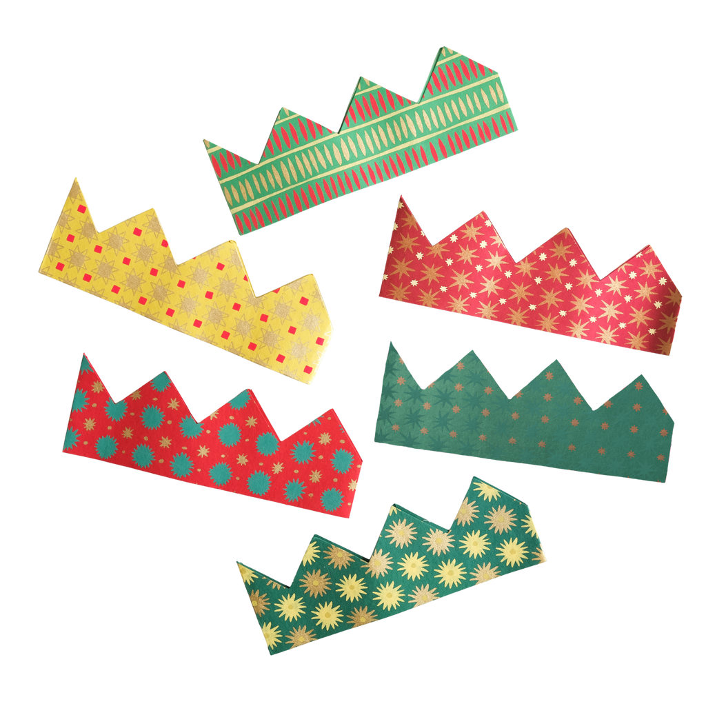 6 FESTIVE PARTY CROWNS