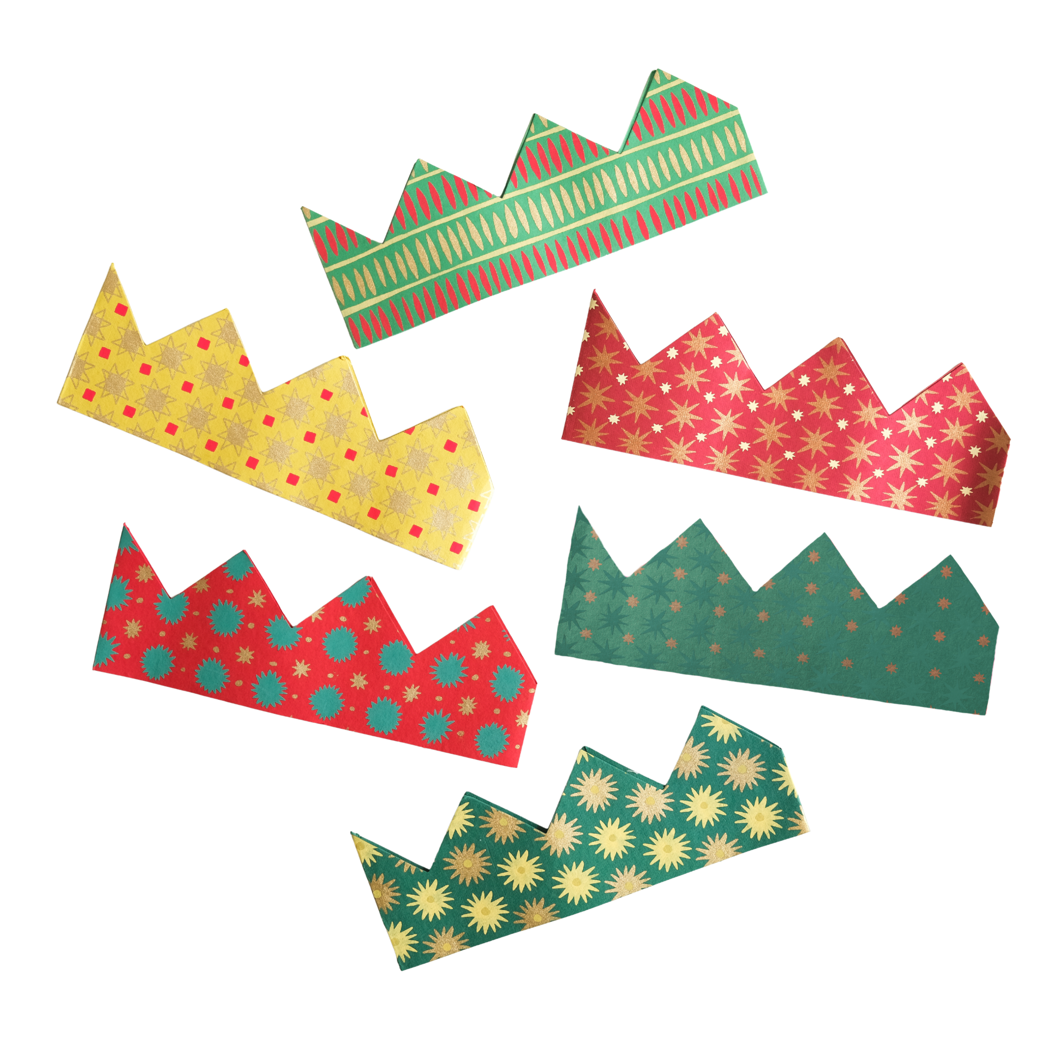 6 FESTIVE PARTY CROWNS