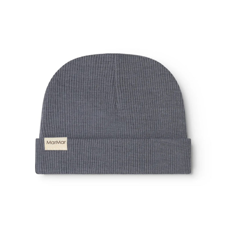 AIKO WOOL RIBBED KNIT BABY HAT - Rainstorm