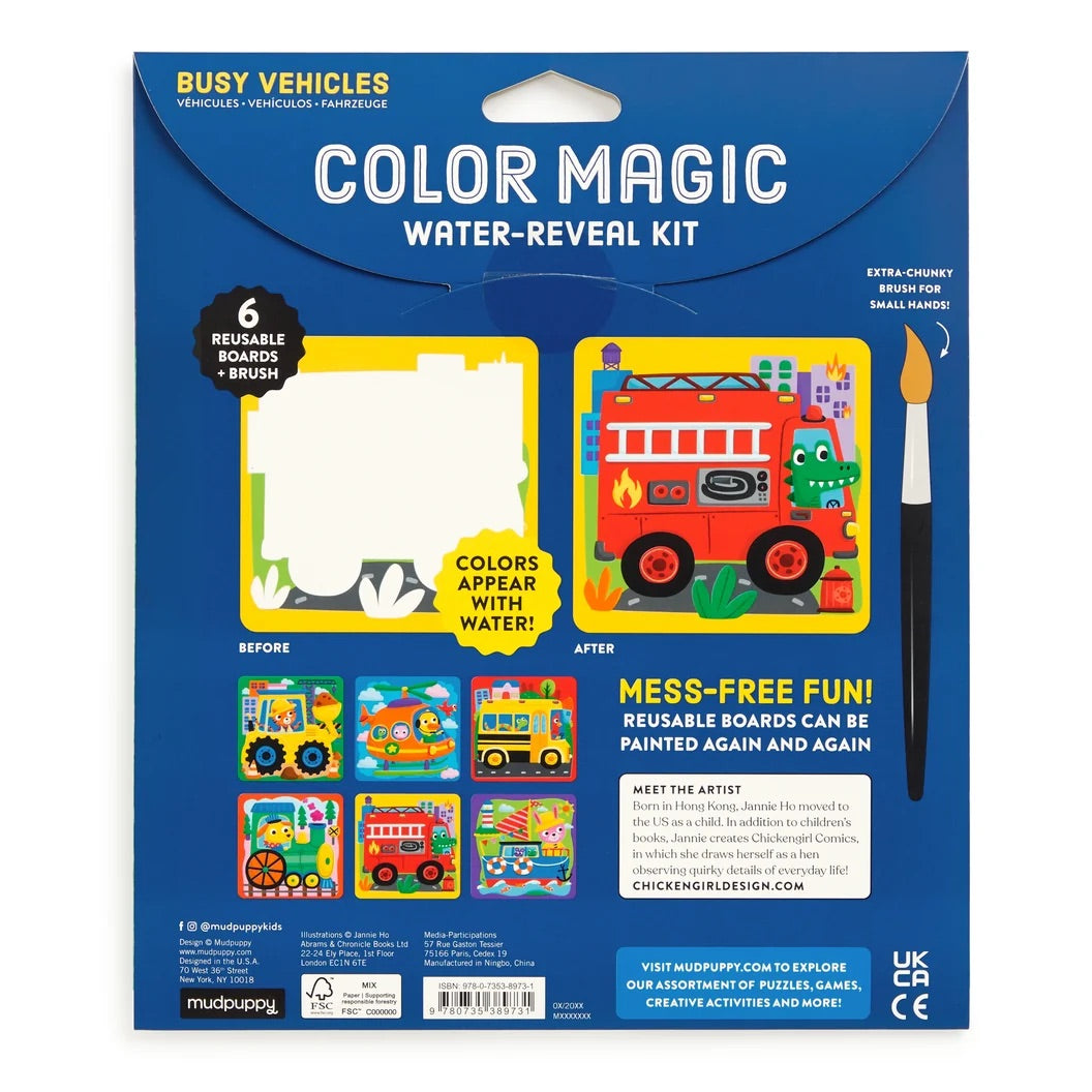 COLOUR MAGIC WATER REVEAL KIT - BUSY VEHICLES (2 YEARS+)