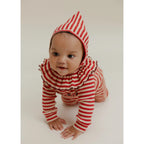 PIXIE CRIMSON STRIPE BONNET