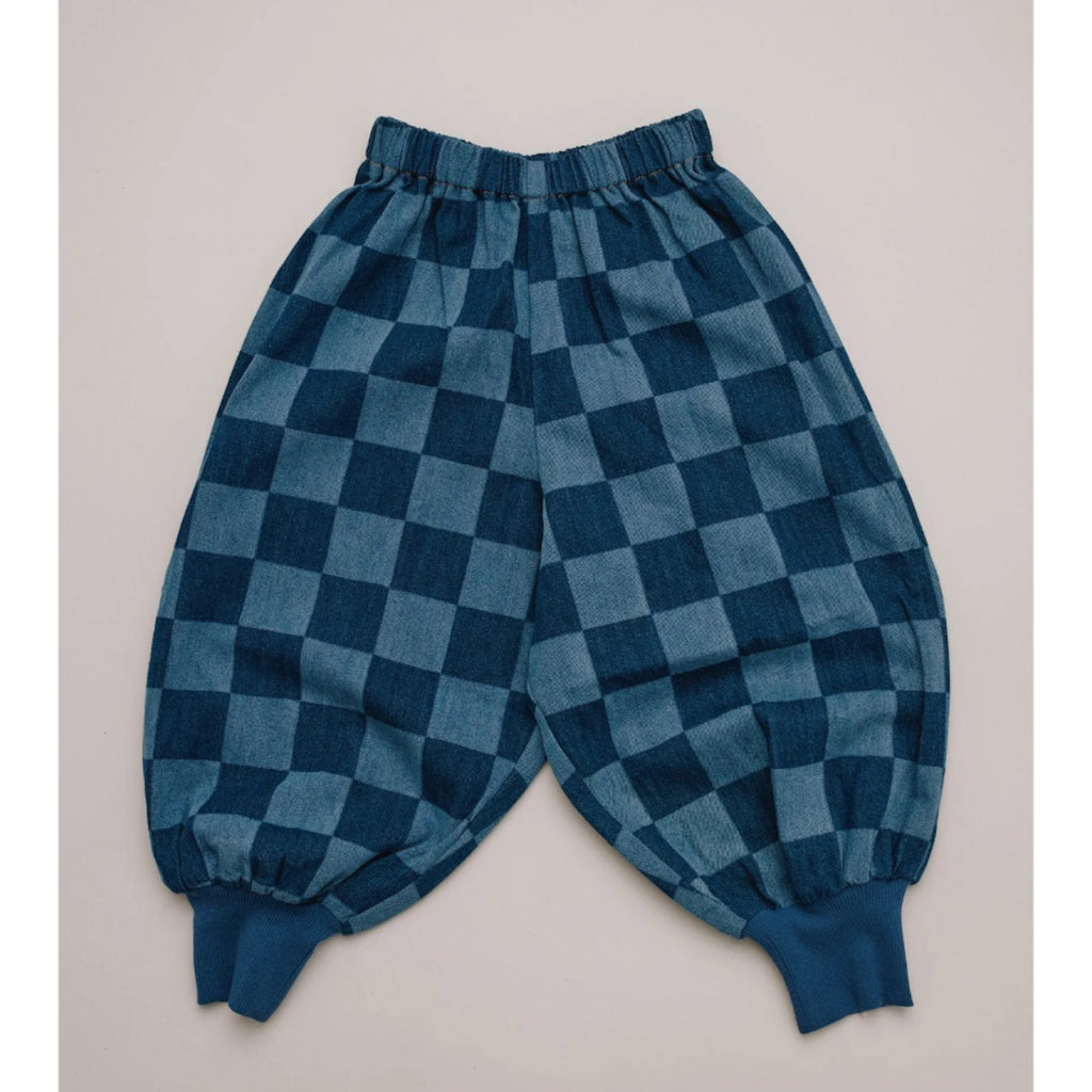 MURPHY CHECKERBOARD BALLOON DENIM TROUSER