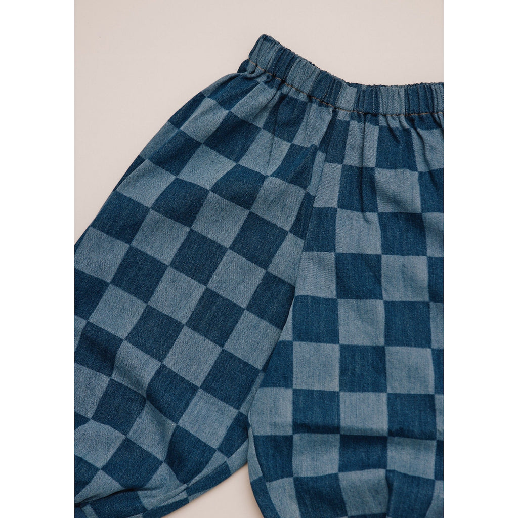 MURPHY CHECKERBOARD BALLOON DENIM TROUSER